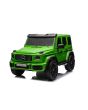 Elektrické autíčko Mercedes-Benz G63 AMG 4x4² Dvoumístné 24V, zelené lakované, MP4 Přehrávač s USB/AUX vstupem, Pohon 4x4, Baterie 24V7Ah, 4 x 200W Motory, EVA kola s odpružením, Koženková sedadla, Dálkový ovladač