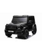 Elektrické autíčko Mercedes-Benz G63 AMG 4x4² Dvoumístné 12V, černé, MP3 Přehrávač s USB/AUX vstupem, Pohon 4x4, Baterie 12V14Ah, EVA kola s odpružením, Koženková sedadla, Dálkový ovladač, Licencované