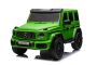 Elektrické autíčko Mercedes-Benz G63 AMG 4x4² Dvoumístné 24V, zelené lakované, MP4 Přehrávač s USB/AUX vstupem, Pohon 4x4, Baterie 12V14Ah, 4 x 200W Motory, EVA kola s odpružením, Koženková sedadla, Dálkový ovladač