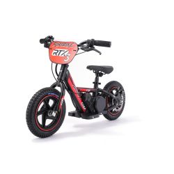 Dětské elektrické odrážedlo RIRIBIKE RTX3 24V (12”), červené, Lithiová baterie, 100W Motor, Kotoučová brzda, Nastavitelné měkké PU sedátko