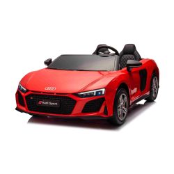 Elektrické autíčko Audi R8 SPYDER Dvoumístné 24V, červené, MP3 Přehrávač s USB/AUX a Bluetoothem, Baterie 24V/14Ah, 2 x 200W Motory, EVA kola se zadním odpružením, Koženková sedadla, Dálkový ovladač, Licencované